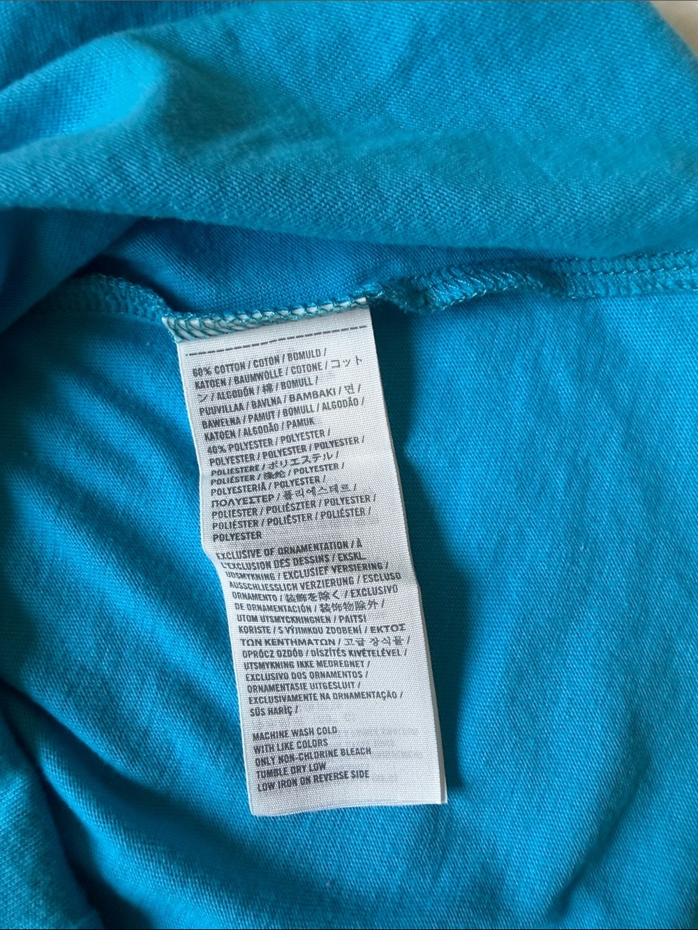 Hollister Bright Turquoise V-Neck Tee with Orange Floral Sz S - Picture 8 of 8